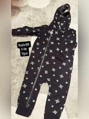 Koala Kik Black Skull & Star Zip One-Piece